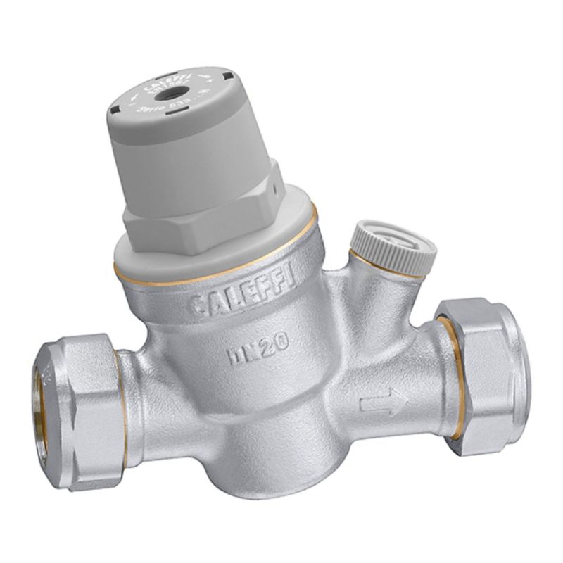 Altecnic Caleffi 15mm Prescal Series 533 High Temp Pressure Reducing Valve with Gauge Port 533741H